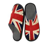 Mnsruu Watercolor The Union Jack Slippers for Women Soft and Warm Slippers with Cozy Memory Foam Anti-Slip Water Resistant Indoor Outdoor Fluffy Plush Slippers for Women Men