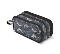 Mnsruu Whale Moon Starry Constellation Pencil Case Large Capacity Pen Bag 3 Compartment Pencil Pouch Stationery for Office College School Teen Student Girl Boy