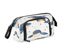 Mnsruu Whale Pale Pencil Case Large Capacity Pencil Pouch Stationery Bag for Office School
