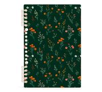 Mnsruu Wild Flowers Green Spiral Notebook Journals 1 Pack, Hardcover Lined Journal for Women, A5 College Ruled Notebooks for Journaling Writing Work Office School 5.7x8.3 Inch