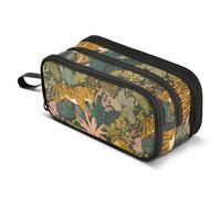 Mnsruu Wild Zebra Tiger Africa Animal Pencil Case Big Capacity Pen Bag Pouch Holder 3 Compartments Large Pencil Box for Boys Girls School Storage Organizer