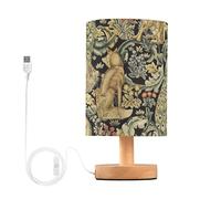 Mnsruu William Morris 1R0T02 Small Table Lamp for Bedroom Living Room,Bedside Lamps Nightstand Lamps, FG-Y825