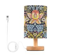 Mnsruu William Morris 1R0T03 Small Table Lamp for Bedroom Living Room,Bedside Lamps Nightstand Lamps