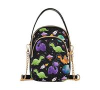 Mnsruu Women Girls Crossbody Bag, Cute Dinosaur Rockets Ladies Shoulder Bag, Cellphone Handbags Coin Purse Wallet Gifts