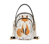 Mnsruu Women Girls Crossbody Bag, Fox Wildflower Ladies Shoulder Bag, Cellphone Handbags Coin Purse Wallet Gifts