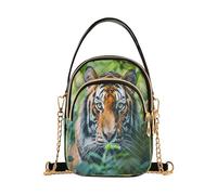 Mnsruu Women Girls Crossbody Bag, Tiger in Jungle Ladies Shoulder Bag, Cellphone Handbags Coin Purse Wallet Gifts