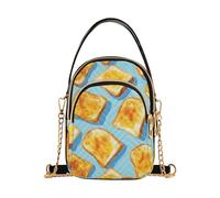 Mnsruu Women Girls Crossbody Bag, Toast Bread Pattern Ladies Shoulder Bag, Cellphone Handbags Coin Purse Wallet Gifts