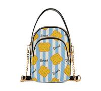 Mnsruu Women Girls Crossbody Bag, Toast Striped Pattern Ladies Shoulder Bag, Cellphone Handbags Coin Purse Wallet Gifts