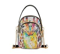 Mnsruu Women Girls Crossbody Bag, Two Giraffes Colorful Ladies Shoulder Bag, Cellphone Handbags Coin Purse Wallet Gifts