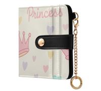 Mnsruu Womens Wallet Cute Small Wallets for WomenCrowns Word Princess Ladies Purse with RFID Protection Wallet Coin Purse with ID Window