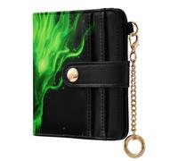 Mnsruu Womens Wallet Cute Small Wallets for WomenGreen Flame Dragon Ladies Purse with RFID Protection Wallet Coin Purse with ID Window