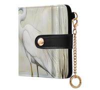 Mnsruu Womens Wallet Cute Small Wallets for WomenWhite Heron Couple Ladies Purse with RFID Protection Wallet Coin Purse with ID Window