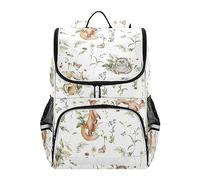 Mnsruu Woodland Cute Baby Animals Bunny Fox Kids Backpack Rucksack Bag for School Girls & Boys, Bookbag for Elementary with Reflective Strip