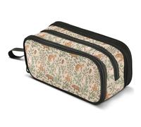 Mnsruu Woodland Floral Cute Animals Pencil Case Large Capacity Pen Pouch Pencil Bag with 3 Compartments Pen Holder Organizer Stationery Bag