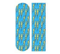 Mnsruu Yellow Lightning Symbol Pattern Skateboard Grip Tape, Longboards Griptape Anti Slip Scooter Griptape Sand Paper Sheet Sticker 9" x 33"