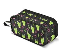 Mnsruu Zombie Rock Hand Gesture Pattern Pencil Case Large Capacity Pen Pouch Pencil Bag with 3 Compartments Pen Holder Organizer Stationery Bag