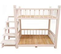 MNSSRN Small And Medium Bunk Bed for Cats And Dogs, Indoor And Outdoor Duplex Pet Bed with Stairs And Guardrails,White,S