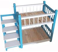 MNSSRN Small And Medium Bunk Bed for Cats And Dogs, Indoor And Outdoor Duplex Pet Bed with Stairs And Guardrails,white and blue,L
