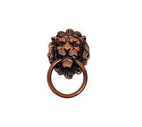 MNUPL 1PC Furniture Handles Lion Head Beast Alloy Wardrobe 50 * 40mm Drawer Door Knobs Cabinet Pulls Antique Brass Bronze Copper Hardware(Red Bronze Color,Screw Length 12mm)