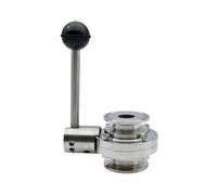 MNUPL 3/4 "1" 2" 3"-4" SS304/316L Stainless Steel Sanitary Tri Clamp Butterfly Valve OD50.5/64/77.5/91/119mm For Homebrew Dairy(102mm Ferrule 119)