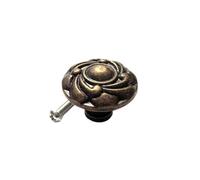 MNUPL Antique Brass Bronze Single Hole Round Jewelry Chest Box Cabinet Cupboard Dresser Drawer Door Window Handle Pull Knob 4 Types(Knob C)