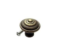 MNUPL Antique Brass Bronze Single Hole Round Jewelry Chest Box Cabinet Cupboard Dresser Drawer Door Window Handle Pull Knob 4 Types(Knob D)