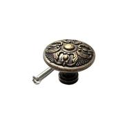 MNUPL Antique Brass Bronze Single Hole Round Jewelry Chest Box Cabinet Cupboard Dresser Drawer Door Window Handle Pull Knob 4 Types(Knob A)