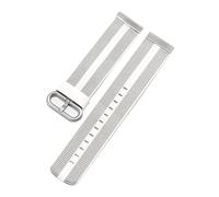 MNUvxzaewf 20mm-22mm High Density Silky Nylon Watch Strap Candy Color Stripe Print Quick Release Wristband(White with Gray)