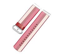 MNUvxzaewf 20mm-22mm High Density Silky Nylon Watch Strap Candy Color Stripe Print Quick Release Wristband(Roze)