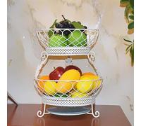 MNUvxzaewf Kitchen Countertop Fruit Rack-Fruit Basket Stand 2 Tier(B)