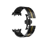 MNUvxzaewf No Gap Metal Butterfly Buckle Strap for Watch - Adjustable Wrist Bracelet Band Compatible with Various Models(Black Gold,Interface20mm)
