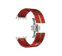 MNUvxzaewf No Gap Metal Butterfly Buckle Strap for Watch - Adjustable Wrist Bracelet Band Compatible with Various Models(Red Gold,22mm)