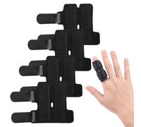 Mnuwoee 4 Pcs Trigger Finger Splint for Ring Middle Little Index Fingers | Adjustable Finger Splints Support with 2 Aluminum Bars,Breathable Elastic Brace for Broken Pain Relief and Sport Injuries