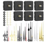 Mnuwoee 7 Pcs Quartz Clock Mechanisms Battery Powered Kit 7 Sets Hands | Silent Quartz Clock Mechanism Replacement Kit 16mm Shaft Battery Mechanism Aluminium Hands For DIY Clock Parts Repair