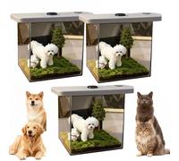 MNVCZXC 3D Holographic Pet Memorial Box, Crystal-Clear Hologram Image House Custom Display, Personalized Dog Cat Digital Gift with Photo, Pet Loss Shadow Box Ornament to Cherish Memory(3pcs)