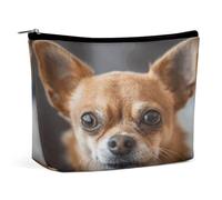 MNVTSKOP A Brown Chihuahua Cosmetic Bag Large Capacity Travel Makeup Bag Trendy Portable Toiletry Bag for Women