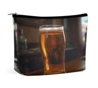 MNVTSKOP A Cup of Beer Cosmetic Bag Large Capacity Travel Makeup Bag Trendy Portable Toiletry Bag for Women
