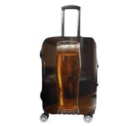 MNVTSKOP A Cup of Beer Luggage Covers Scratch-Resistant Washable Suitcase Cover Polyester Elastic Travel Baggage Protector for Suitcase Protector Cover, White, M