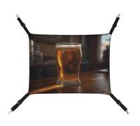 MNVTSKOP A Cup of Beer Pet Hammock Breathable Cat Hanging Hammock with Adjustable Straps and Metal Hooks Plush Small Animal Soft Hideout Bed for Indoor and Outdoor