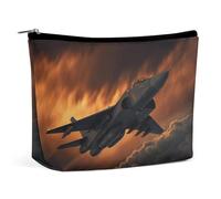 MNVTSKOP A Fighter Jet Cosmetic Bag Large Capacity Travel Makeup Bag Trendy Portable Toiletry Bag for Women