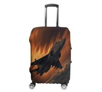MNVTSKOP A Fighter Jet Luggage Covers Scratch-Resistant Washable Suitcase Cover Polyester Elastic Travel Baggage Protector for Suitcase Protector Cover, White, S