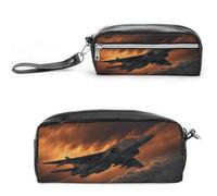 MNVTSKOP A Fighter Jet Makeup Bag Small Cosmetic Travel Case Portable Stationery Organizer for Women Teacher
