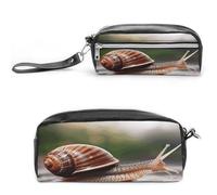 MNVTSKOP A Photo of A Snail Makeup Bag Small Cosmetic Travel Case Portable Stationery Organizer for Women Teacher