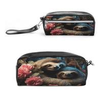 MNVTSKOP A Sloth And A Baby Sloth Makeup Bag Small Cosmetic Travel Case Portable Stationery Organizer for Women Teacher