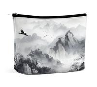 MNVTSKOP Abstract Ink Painting Cosmetic Bag Large Capacity Travel Makeup Bag Trendy Portable Toiletry Bag for Women