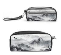 MNVTSKOP Abstract Ink Painting Makeup Bag Small Cosmetic Travel Case Portable Stationery Organizer for Women Teacher
