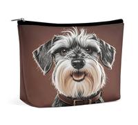 MNVTSKOP Adorable Schnauzer Cosmetic Bag Large Capacity Travel Makeup Bag Trendy Portable Toiletry Bag for Women
