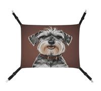 MNVTSKOP Adorable Schnauzer Pet Hammock Breathable Cat Hanging Hammock with Adjustable Straps and Metal Hooks Plush Small Animal Soft Hideout Bed for Indoor and Outdoor