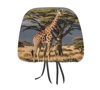 MNVTSKOP Africa Giraffe Majestic Tree Headrest Covers for Cars Universal Anti-Dirty Car Head Rest Protector Easy to Install Durable Breathable Vehicle Accessories for Auto Trucks SUVs
