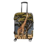 MNVTSKOP Africa Giraffe Majestic Tree Luggage Covers Scratch-Resistant Washable Suitcase Cover Polyester Elastic Travel Baggage Protector for Suitcase Protector Cover, White, S